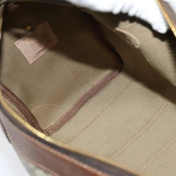 GUCCI GG Supreme Web Sherry Line Hand Bag PVC Beige Gold Red Auth sw234 - Picture 13 of 15